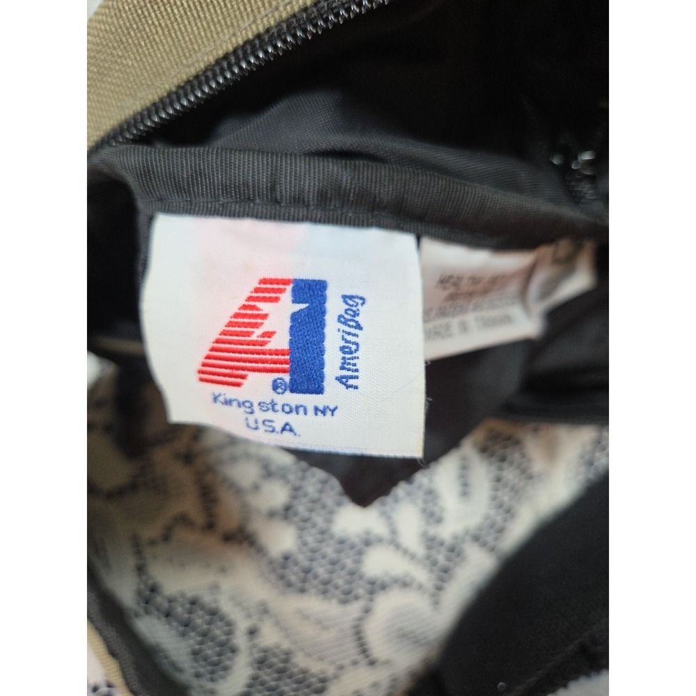 LL Bean Ameribag Khaki Healthy Back Bag Crossbody Sling Canvas Pockets Vtg 90s - Picture 3 of 16
